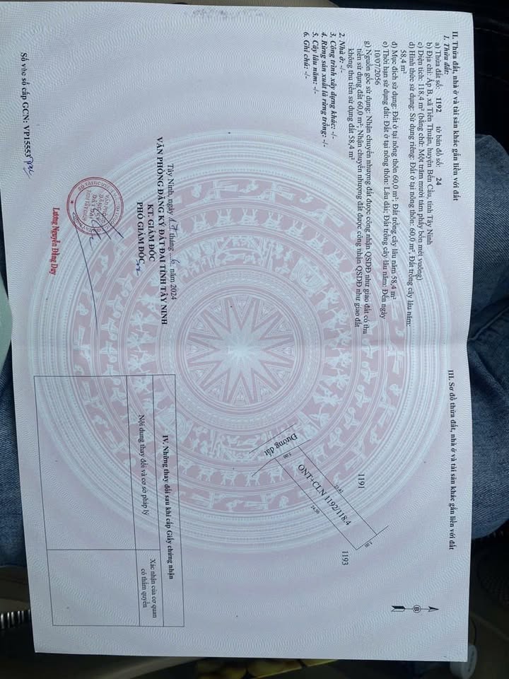 Đất thổ cư 120m² tại Ấp B, Xã Tiên Thuận, Huyện Bến Cầu - Giá chỉ 330 triệu!