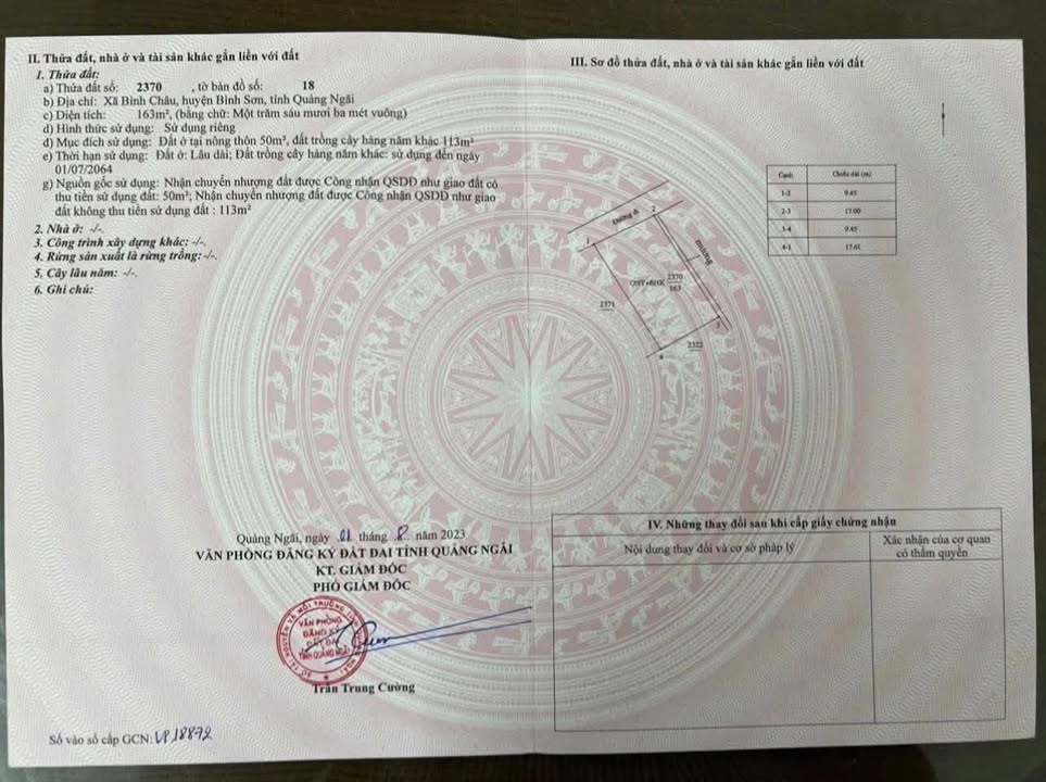 Đất thổ cư Bình Châu, Bình Sơn, Quảng Ngãi 163m² giá 400 triệu - Đầu tư sinh lời hấp dẫn!