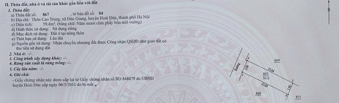 Căn hộ thôn Cao Trung, Đức Giang, Hoài Đức 59m² - Giá đầu tư hấp dẫn