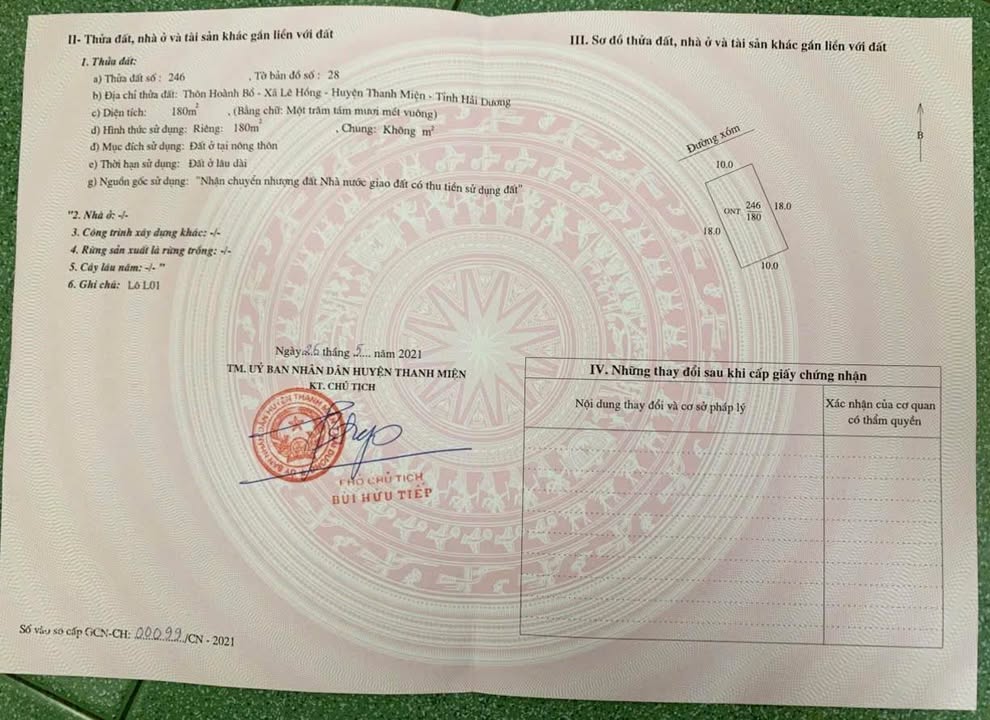 Đất nền tại Xã Liên Hồng, Hải Dương 180m² giá 2 tỷ - Đầu tư sinh lời ngay!