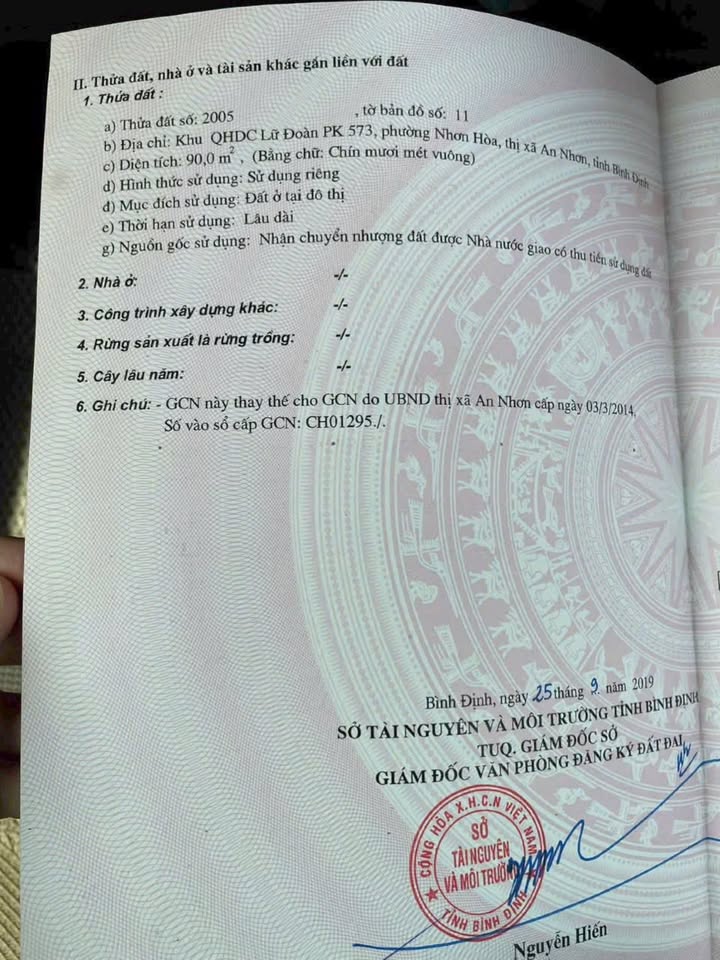 Đất nền Nhơn Hoà, An Nhơn, Bình Định 90m² giá 600 triệu - Sổ đỏ chính chủ, đầu tư sinh lời!