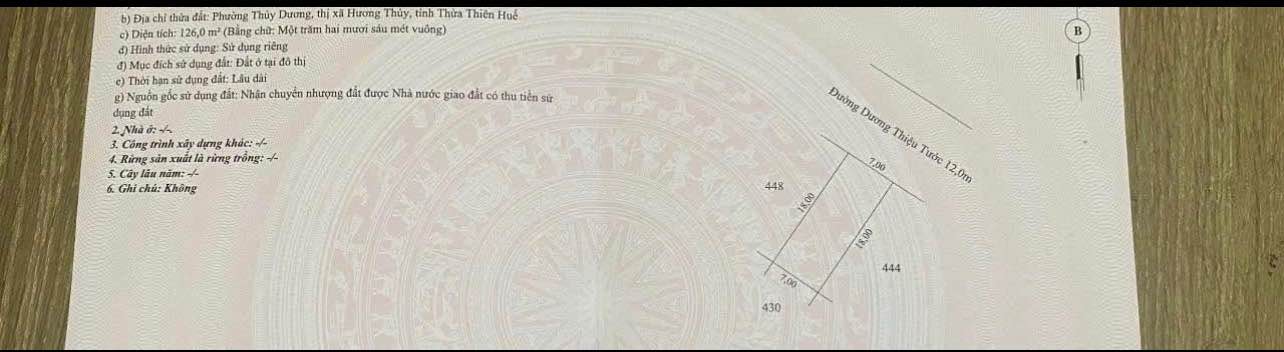 Đất mặt tiền kinh doanh Dương Thiệu Tước, Thủy Dương 126m² giá chỉ 2 tỷ - Cơ hội đầu tư không nên bỏ lỡ!