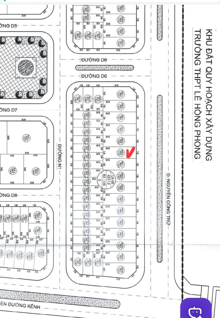 Đất nền khu đô thị Nguyễn Công Trứ Nam Định 140m² giá 9 tỷ - Mặt tiền 7m, vị trí đẹp!