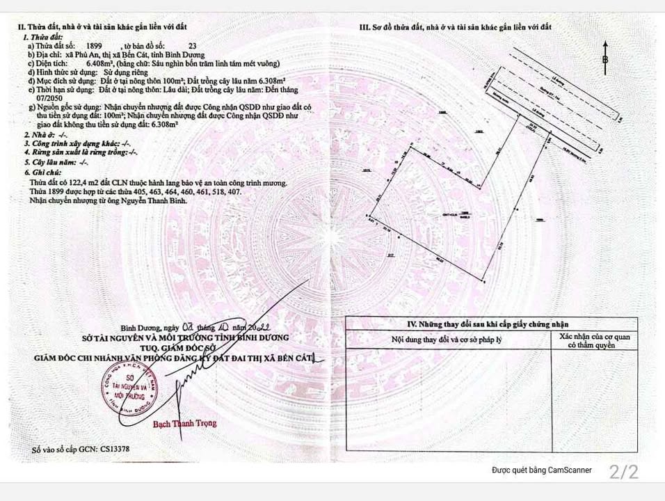 Đất Phú An Bến Cát 6408m² giá 28.836 tỷ - Đầu tư sinh lời tuyệt vời!