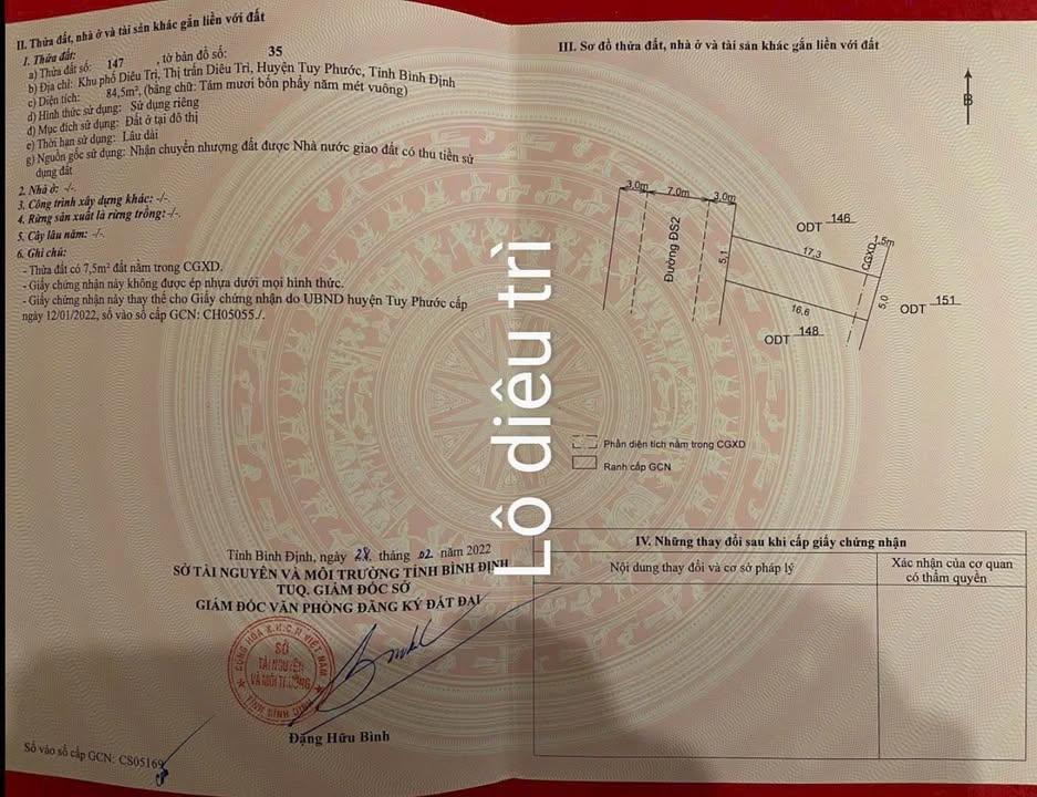 Đất nền Trần Bá, An Nhơn 84m² giá 1.15 tỷ - Cơ hội đầu tư hiếm có!