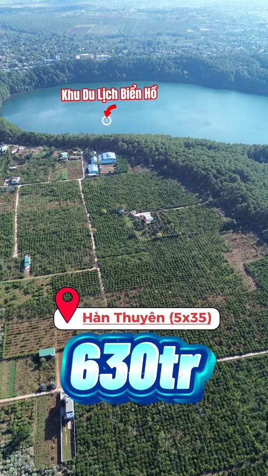 Đất nền Biển Hồ Pleiku 175m² giá chỉ 630 triệu - Đầu tư sinh lời tuyệt vời!