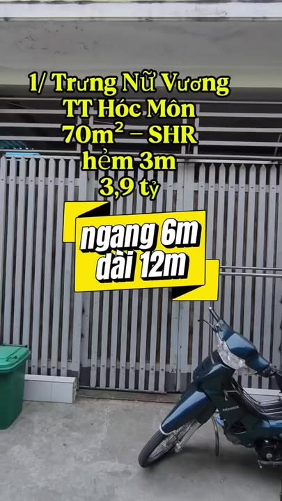 Nhà cấp 4 Trưng Nữ Vương, Hóc Môn 70m² giá 3,9 tỷ - Gần tiện ích đầy đủ!