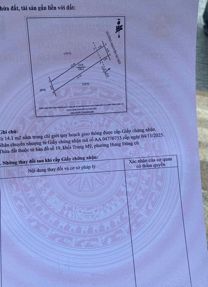 Đất mặt đường Nguyễn Sư Hồi - 106,2m² giá 3 tỷ - Vị trí thuận lợi cho đầu tư