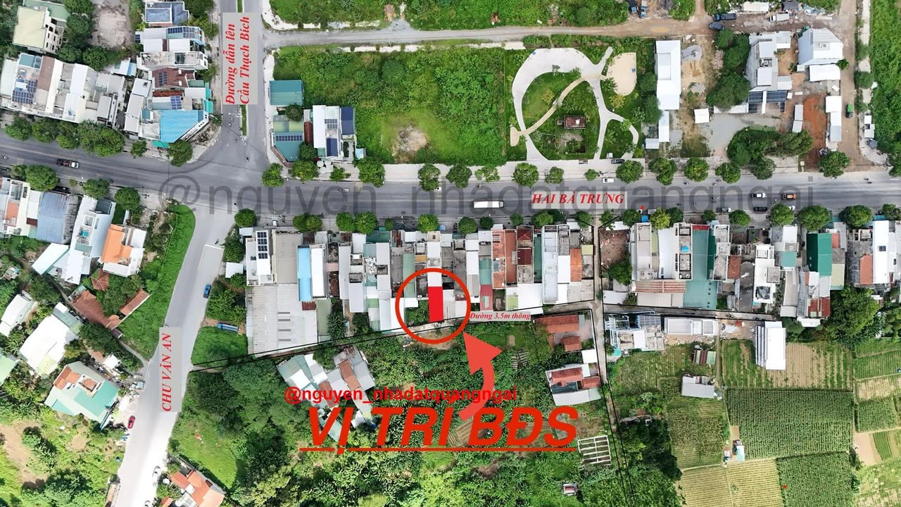 Lô đất hẻm Hai Bà Trưng, TP Quảng Ngãi 77.5m² giá 1.3 tỷ - Đường ô tô vào thoải mái!