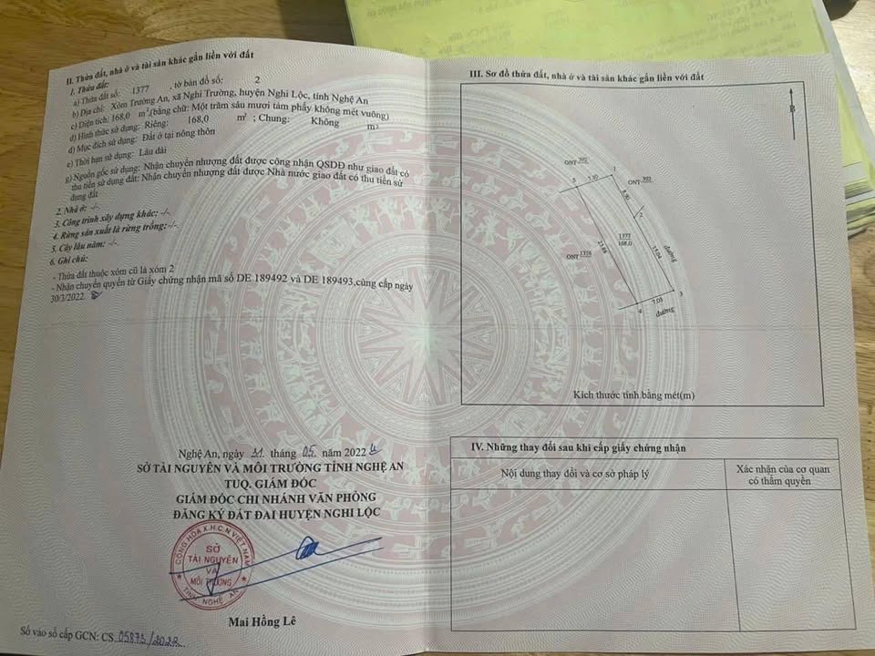 Lô đất nền Nghi Trường 168m² giá 1.5 tỷ - Cơ hội đầu tư tuyệt vời!