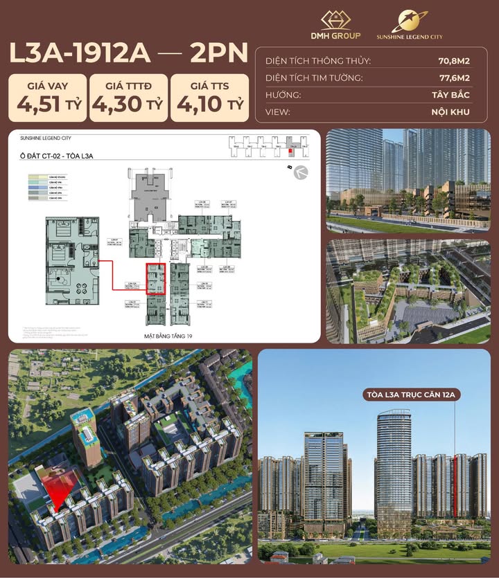 Căn hộ L3A-1912, Cầu Giấy, 70.8m², giá chỉ 4.2 tỷ - Sống sang trọng ngay giữa lòng Hà Nội!