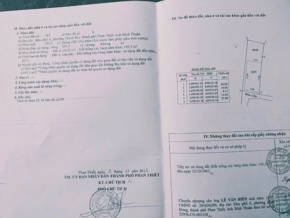 Đất thổ cư góc 2 mặt tiền tại Phường Thanh Hải, 300m² giá chỉ 2.3 tỷ - Cơ hội đầu tư tuyệt vời!