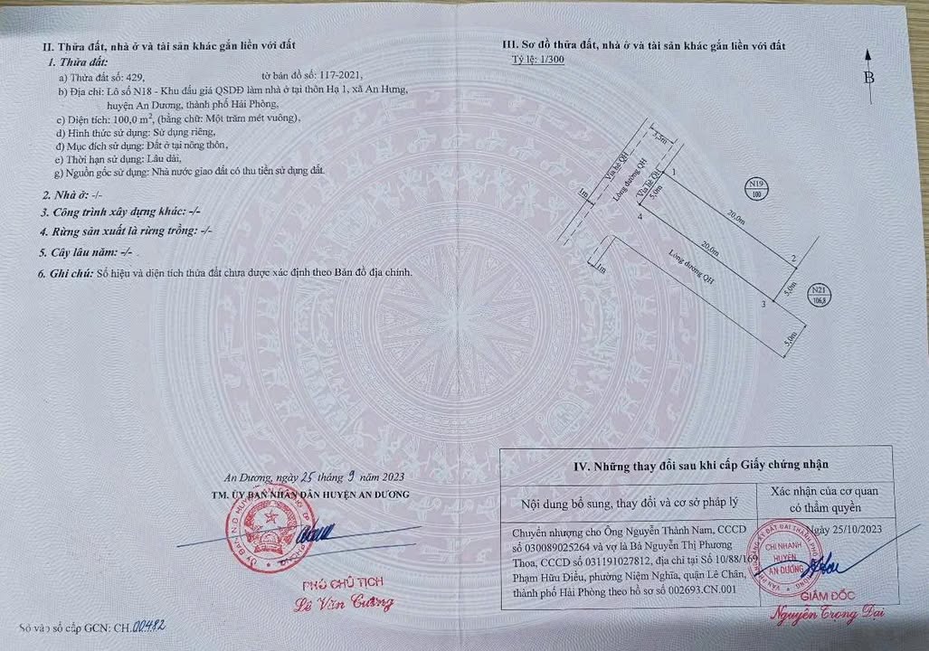 Đất thổ cư 100m² thôn Hạ, Quận Hồng Bàng chỉ 2.28 tỷ - Đầu tư sinh lời!