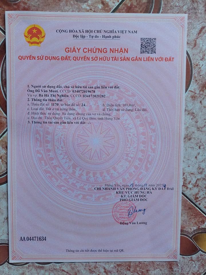 Đất nền đường ĐH, Huyện Hưng Hà, 100m² - Đầu tư sinh lời dịp Tết