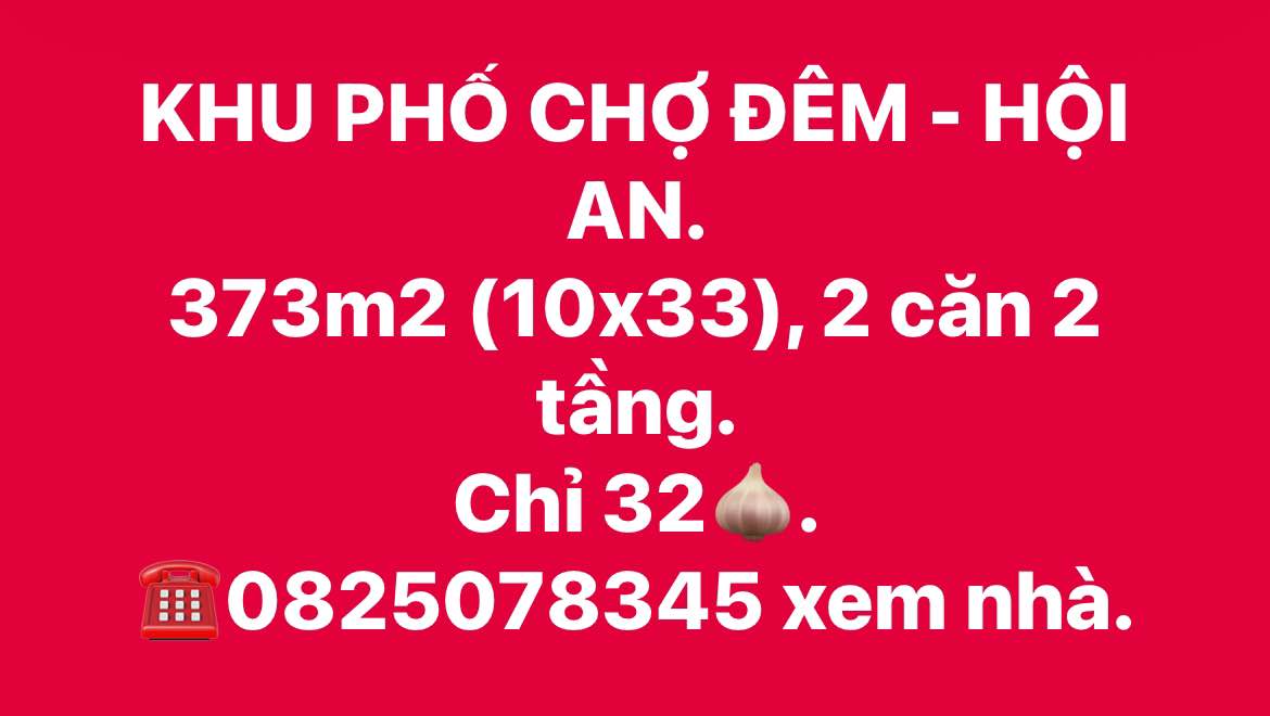 Shophouse Khu Phố Chợ Đêm Hội An 373m² giá 32 tỷ - Cơ hội đầu tư hấp dẫn!