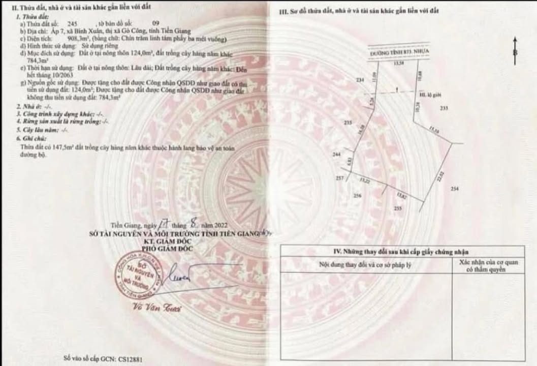 Nhà mặt tiền DT873, Gò Công, 908m² giá 4.5 tỷ - Chính chủ bán gấp!