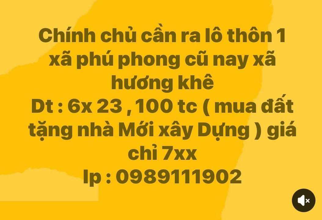 Đất thổ cư Phú Gia Hương Khê 138m² giá 700 triệu - Sẵn sàng xây dựng nhà mới!