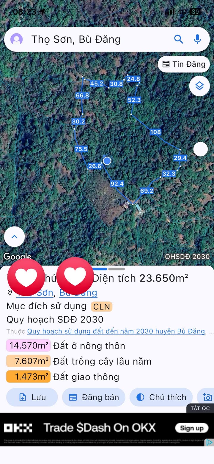 Đất nền 2,4 héc tại Thọ Sơn, Bù Đăng giá 1,1 tỷ - Cơ hội đầu tư hấp dẫn!