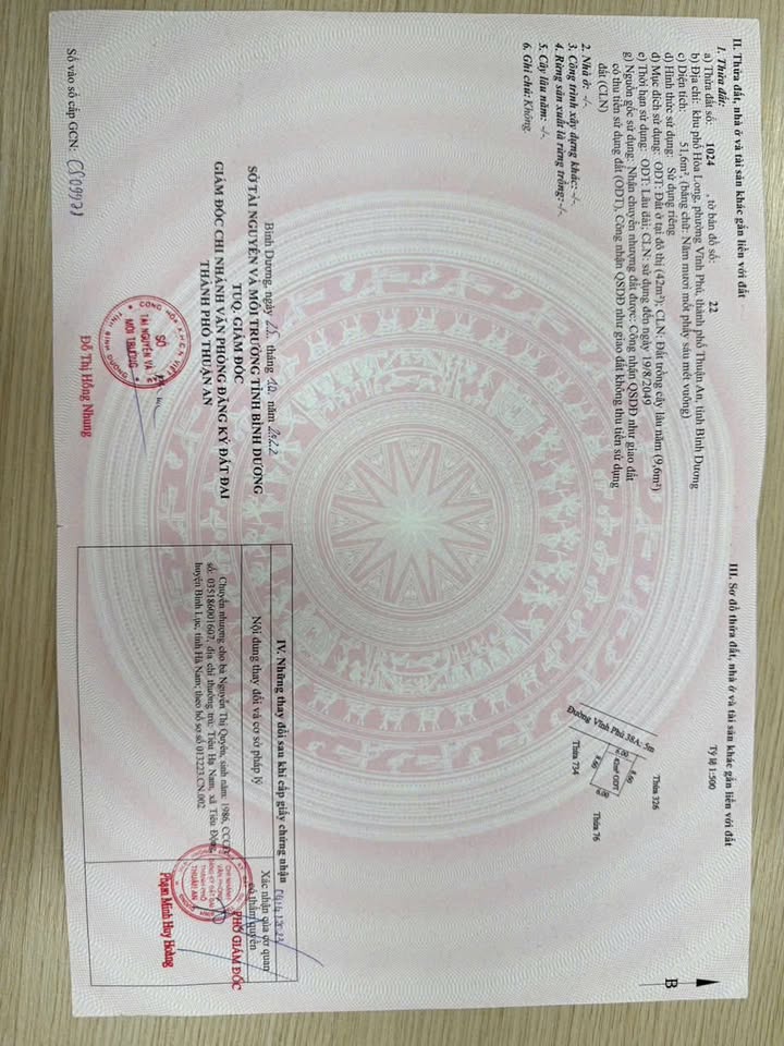 Đất mặt tiền Vĩnh Phú 38a, 51.6m² giá 3 tỷ - Cơ hội đầu tư hấp dẫn!