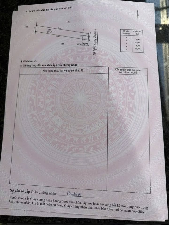 Đất nền 01 Đường chuẩn bị thảm nhựa 300m² giá 1 tỷ - Cơ hội đầu tư sinh lời!