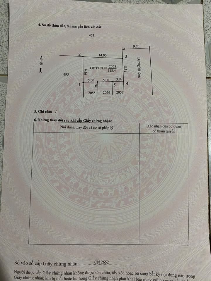 Đất thổ cư mặt tiền đường bê tông Phường Hiệp Tân 119m² giá 6.715 tỷ - Tiện ích đầy đủ!