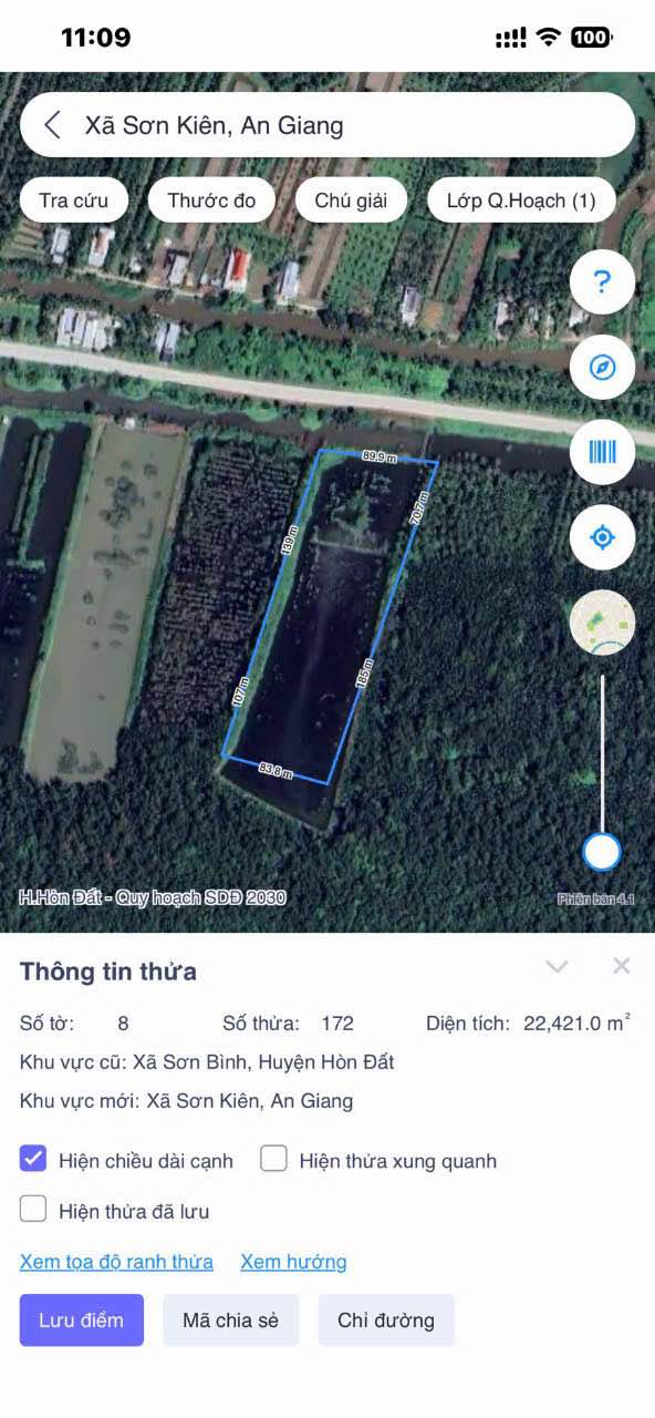 Đất 2 mặt tiền đường đê quốc phòng Hòn Đất 20.000m² giá 4 tỷ - Cơ hội đầu tư hiếm có!