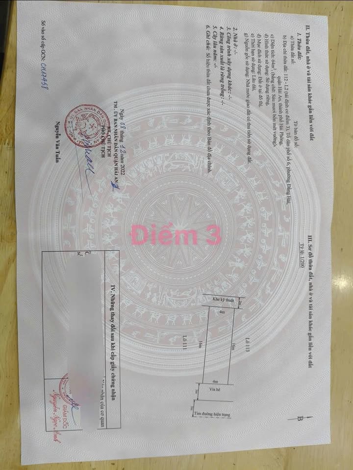 Đất nền TDC Điểm 3 Hải An 64m² giá 4.416 tỷ - Chính chủ cần bán gấp!