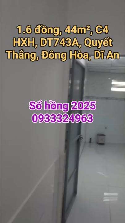 Nhà cấp 4 đẹp tại Dĩ An 44m² giá 1.6 tỷ - Đầy đủ tiện nghi!