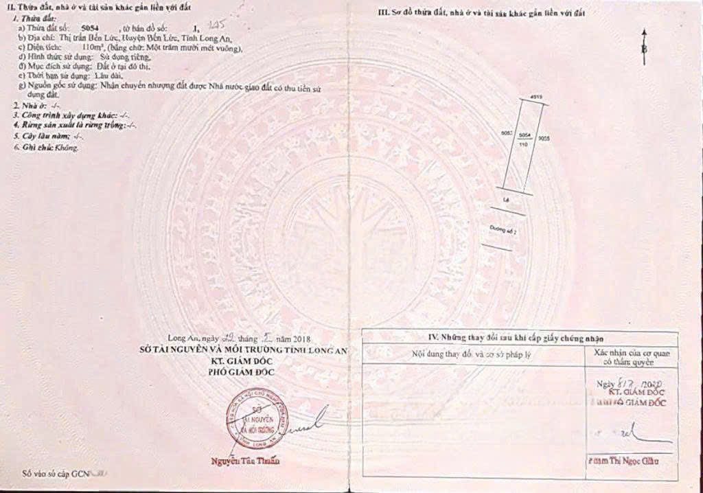 Đất nền đẹp Bến Lức 110m² giá 2.55 tỷ - Sổ hồng chính chủ ngay mặt tiền