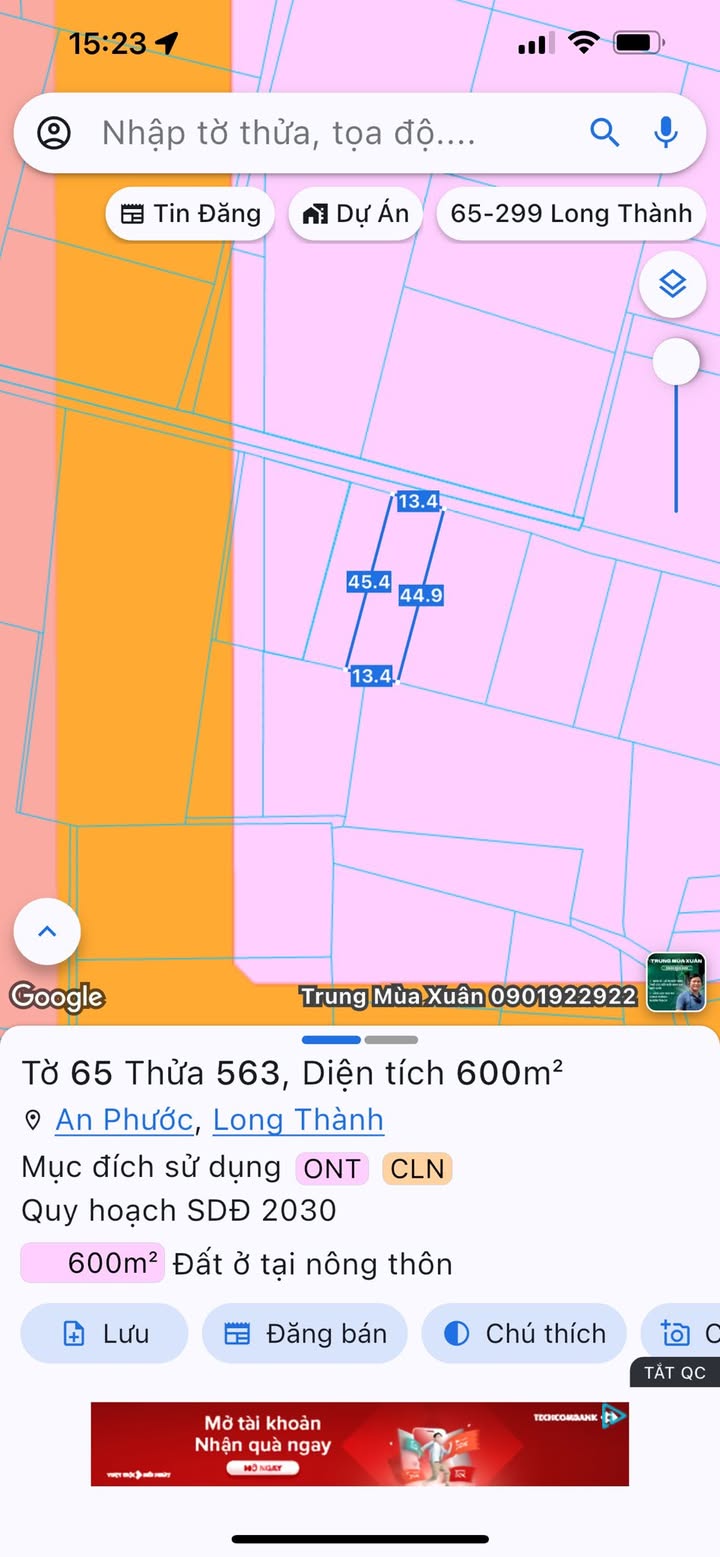 Đất nền 603m² tại ấp 3 An Phước - Giá chỉ 4 tỷ, cơ hội đầu tư không thể bỏ lỡ!