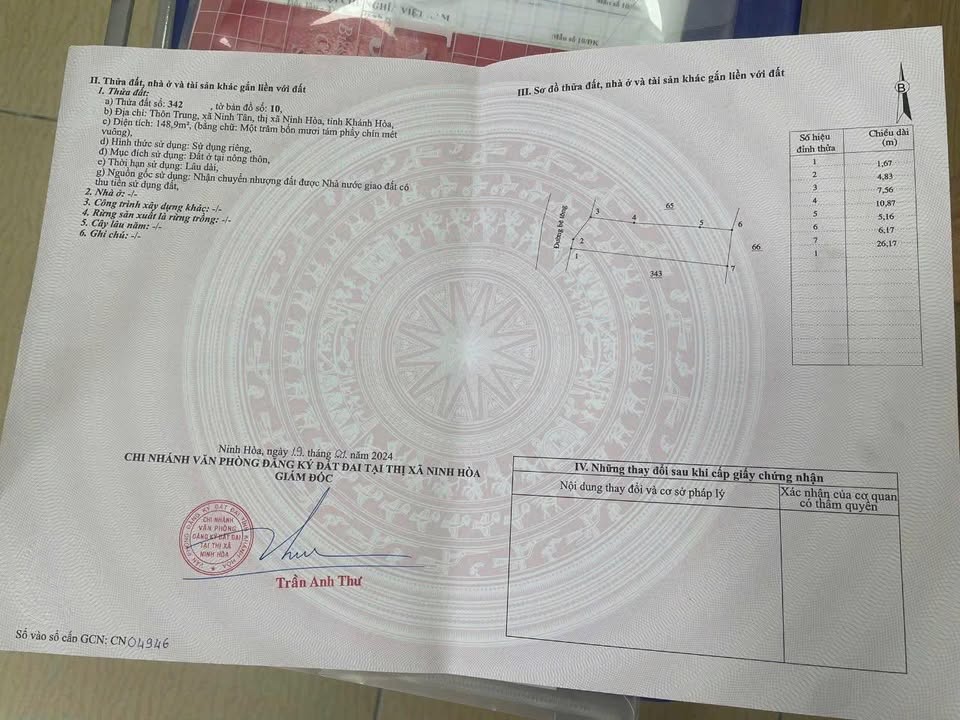 Đất thổ cư Ninh Ích, Thị xã Ninh Hòa 148m² giá 800 triệu - Đường bê tông, khu dân cư hiện hữu!