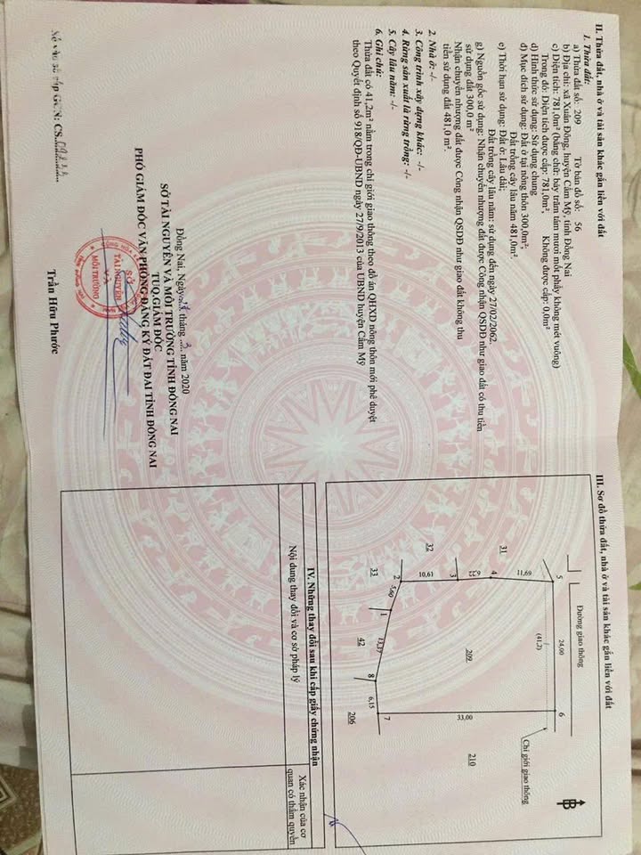 Đất thổ cư 300m² tại Xuân Đông, Cẩm Mỹ - Cơ hội đầu tư tuyệt vời!