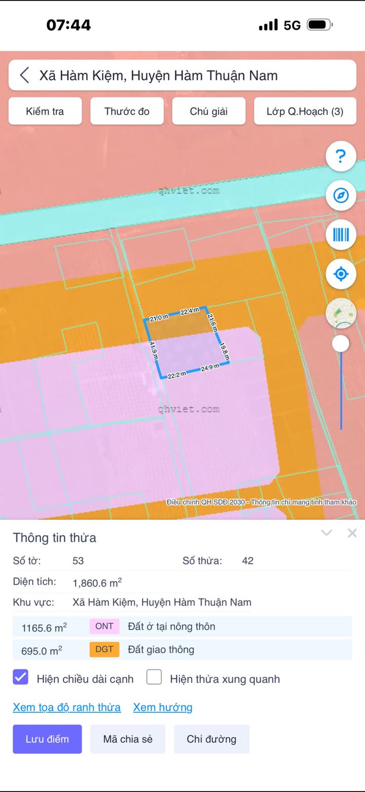 Đất nền KCN Hàm Kiệm 1, 648m² giá 1 tỷ - Đón đầu quy hoạch phát triển!