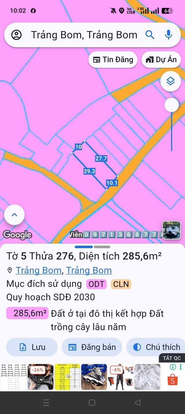 Đất nền biệt thự Quảng Tiến Trảng Bom 280m² giá 2 tỷ - Đầu tư sinh lời ngay!