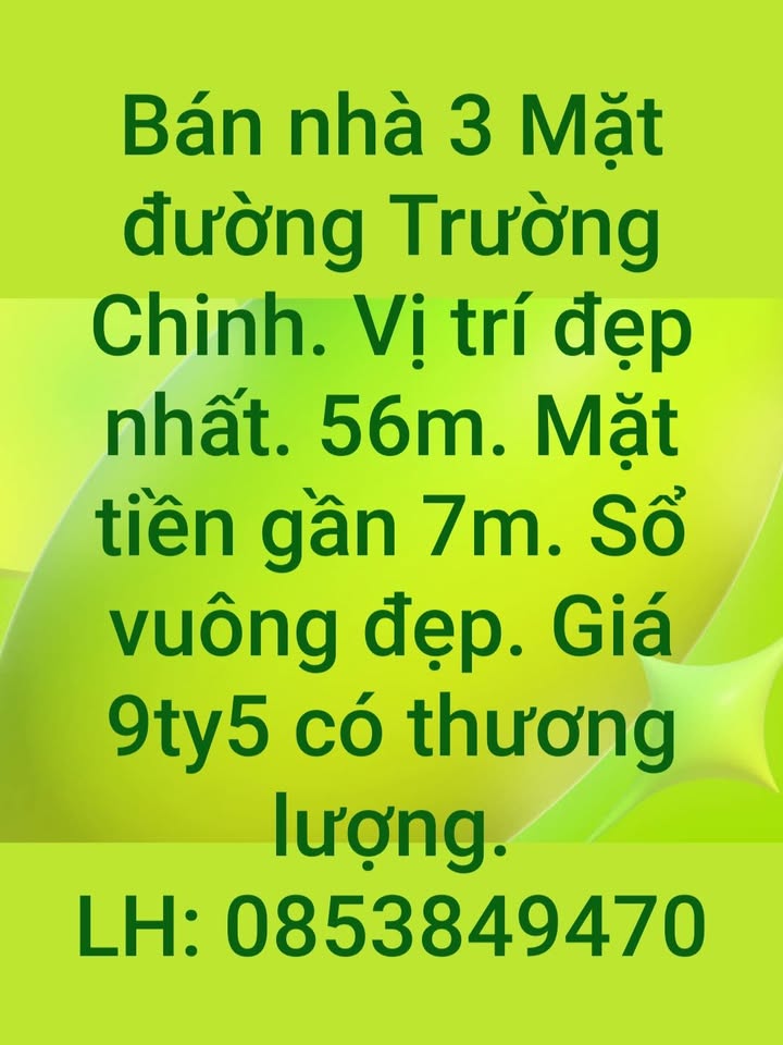 Bán gấp FrontHouse Trường Chinh, 56m² giá 9.5 tỷ - Vị trí đắc địa!