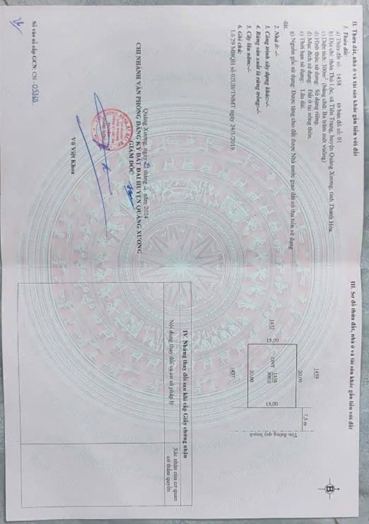 Đất nền Xã Tiên Trang, Huyện Quảng Xương, 300m² giá 2.6 tỷ - Đầu tư sinh lời cao!