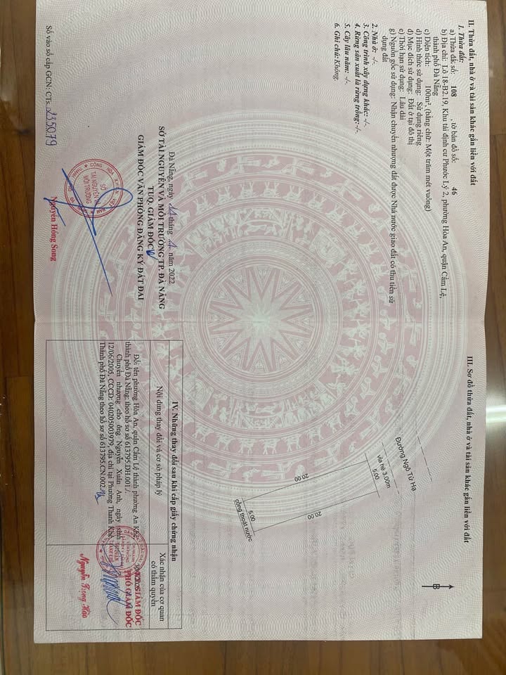 Đất nền đường Ngô Tử Hạ, Quận Cẩm Lệ, 100m² - Chính chủ, giá tốt!