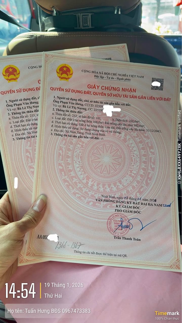 Đất nền mặt tiền Xã Công Lý, Lý Nhân 202m² giá 1.6 tỷ - Quà Tết lên tới 200 triệu!