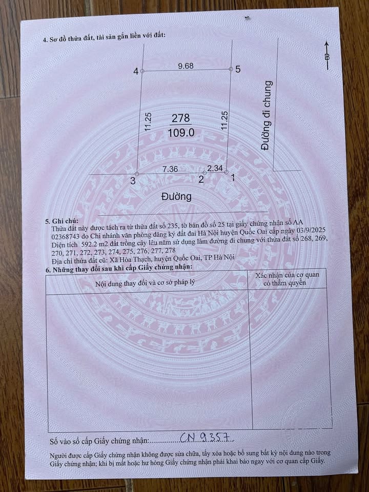 Đất nền góc 109m² tại Phú Cát, Quốc Oai - Giá thỏa thuận, oto chạy thông