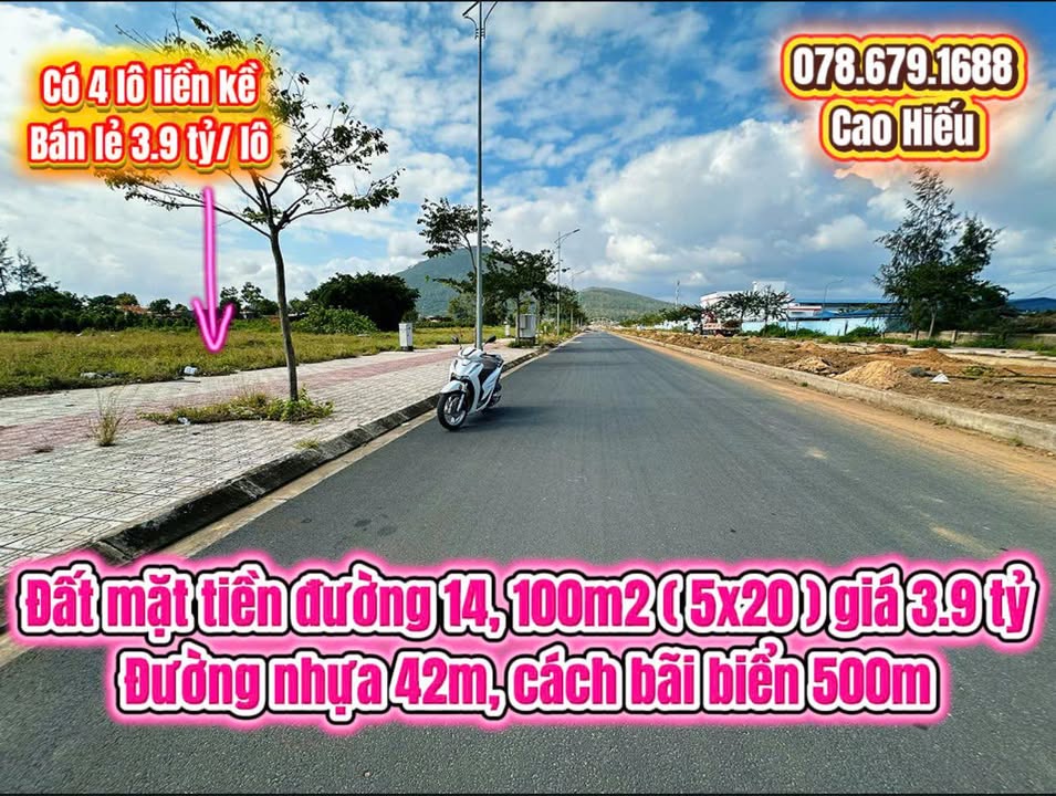 Đất mặt tiền đường 14 Tuy Hòa 100m² giá 3.9 tỷ - Đầu tư sinh lời hấp dẫn!