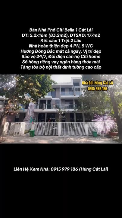 Nhà phố Citi Bella 1, Thủ Đức 83.2m² giá 9.8 tỷ - Thiết kế hiện đại, sẵn sàng vào ở!