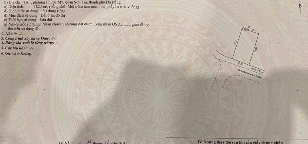 Đất nền Phước Mỹ, Đà Nẵng 275m² giá 33 tỷ - Vị trí đẹp, tiềm năng phát triển!