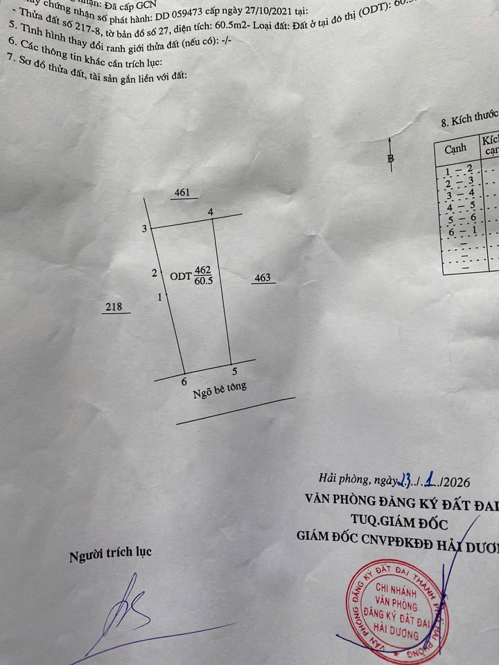 Đất nền Cao An, Cẩm Giàng 60,5m² giá 1 tỷ - Sổ hồng chính chủ, khu dân cư đông đúc!