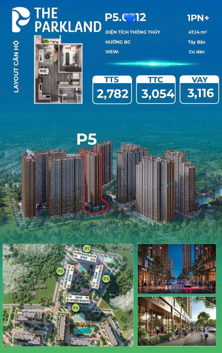 Căn hộ 47m² Vinhomes Ocean Park, P5 - View yên tĩnh, giá tốt