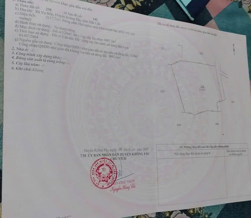 Đất nền 756m² Thôn 7, Xã Vụ Bổn, giá thỏa thuận - Khu dân cư đông đúc!