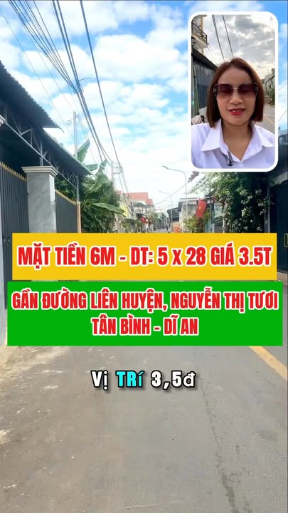 Nhà mặt tiền đường Nguyễn Thị Tươi, Dĩ An 140m² giá 3.5 tỷ - Vị trí đắc địa!