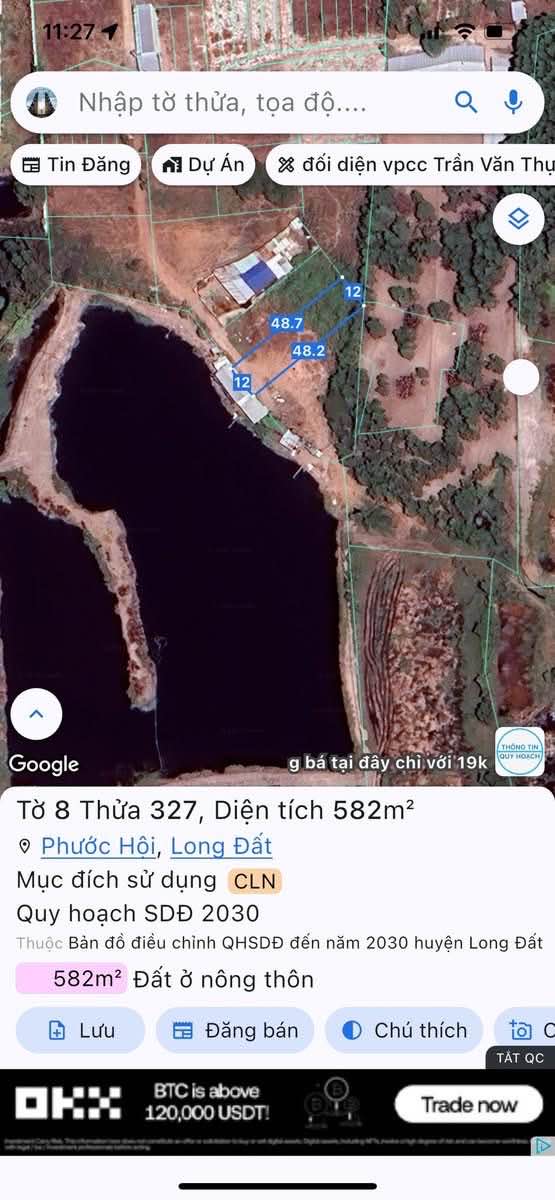 Đất Nền Lộc An - Long Đất 582m² Sổ Đỏ, View Hồ, Gần Biển - Giá Đầu Tư 1.6 Tỷ