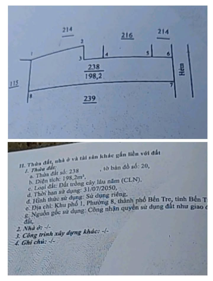 Đất nền Bến Tre 198m² giá 1.1 tỷ - Cơ hội đầu tư hiếm có!