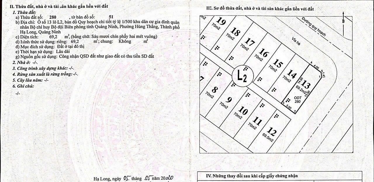 Đất mặt đường Hùng Thắng, Bãi Cháy 70m² - Cơ hội đầu tư tuyệt vời!