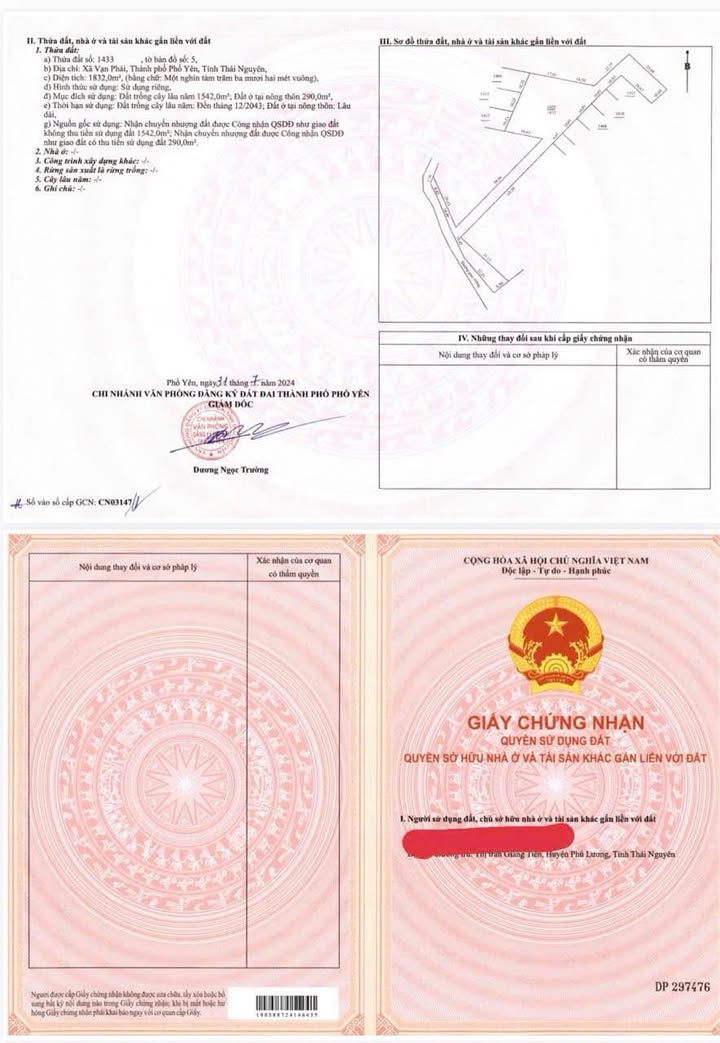 Đất vườn 1832m² xã Vạn Phái, Phổ Yên - Giá chỉ 1.8 tỷ - Tiềm năng đầu tư lớn!